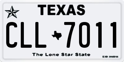 TX license plate CLL7011