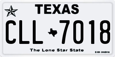 TX license plate CLL7018