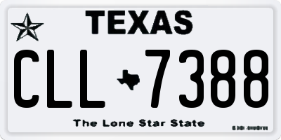 TX license plate CLL7388