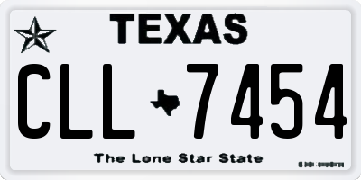 TX license plate CLL7454