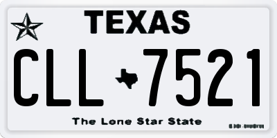 TX license plate CLL7521