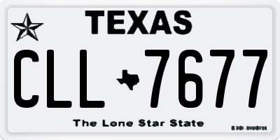 TX license plate CLL7677