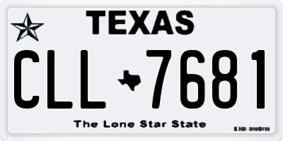 TX license plate CLL7681