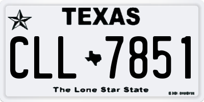 TX license plate CLL7851