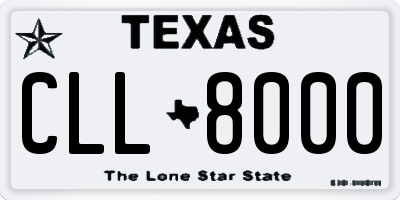TX license plate CLL8000