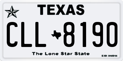 TX license plate CLL8190