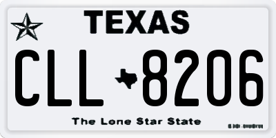 TX license plate CLL8206