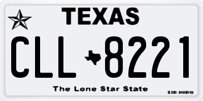 TX license plate CLL8221