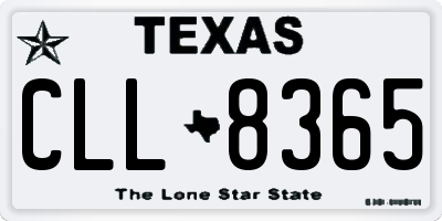 TX license plate CLL8365