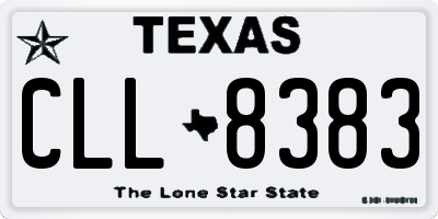 TX license plate CLL8383