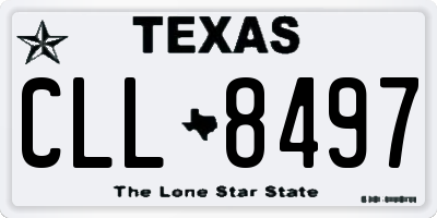 TX license plate CLL8497
