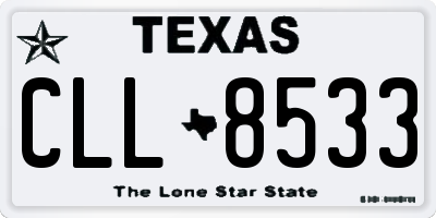 TX license plate CLL8533