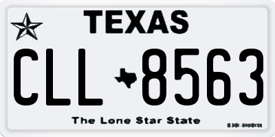 TX license plate CLL8563