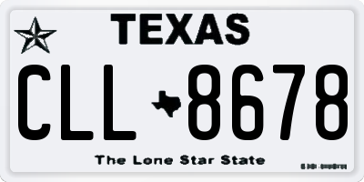 TX license plate CLL8678