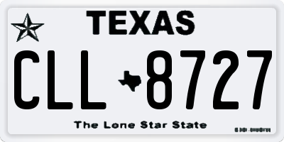 TX license plate CLL8727
