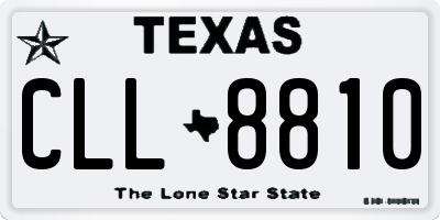 TX license plate CLL8810