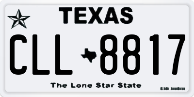 TX license plate CLL8817