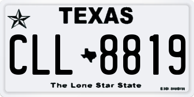 TX license plate CLL8819