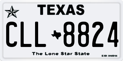 TX license plate CLL8824