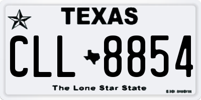 TX license plate CLL8854
