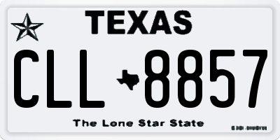 TX license plate CLL8857