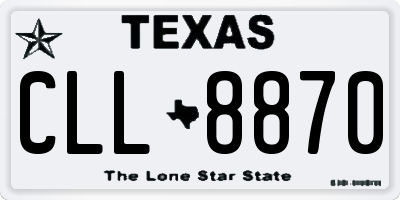 TX license plate CLL8870