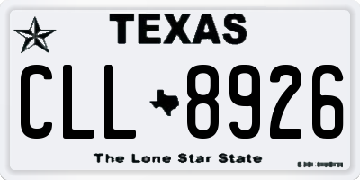 TX license plate CLL8926