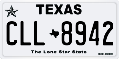 TX license plate CLL8942