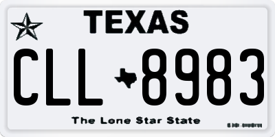 TX license plate CLL8983