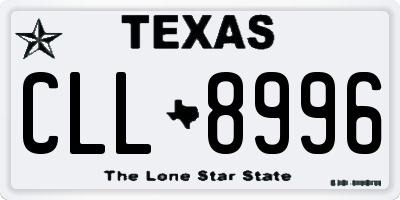 TX license plate CLL8996
