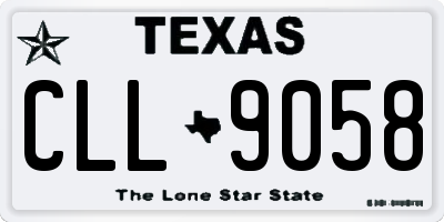 TX license plate CLL9058