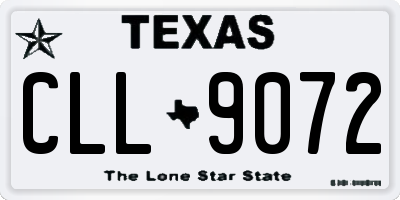 TX license plate CLL9072