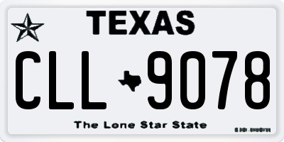 TX license plate CLL9078