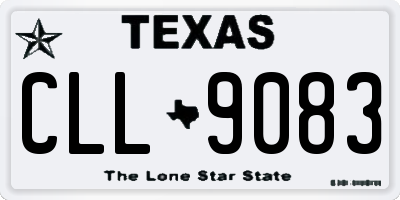 TX license plate CLL9083