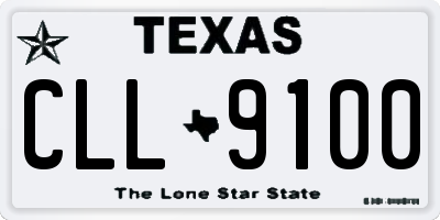 TX license plate CLL9100