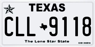 TX license plate CLL9118