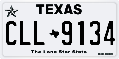TX license plate CLL9134