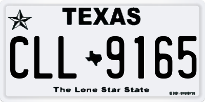 TX license plate CLL9165