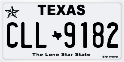 TX license plate CLL9182