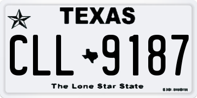 TX license plate CLL9187