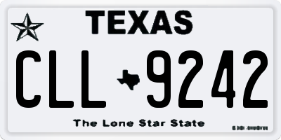 TX license plate CLL9242