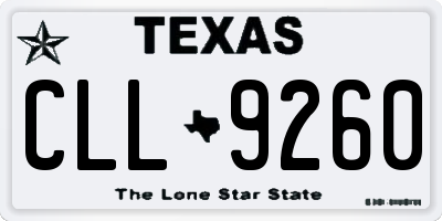 TX license plate CLL9260