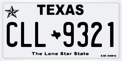 TX license plate CLL9321