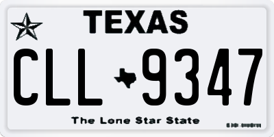 TX license plate CLL9347