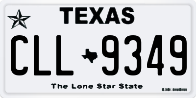 TX license plate CLL9349