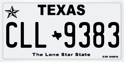 TX license plate CLL9383