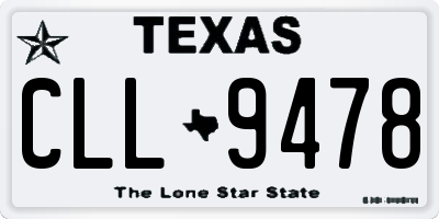 TX license plate CLL9478