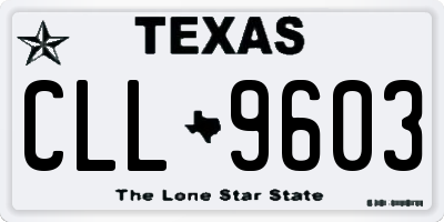 TX license plate CLL9603