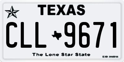 TX license plate CLL9671