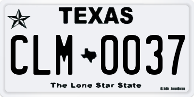 TX license plate CLM0037